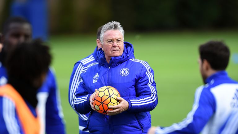 Chelsea's Guus Hiddink during a training session