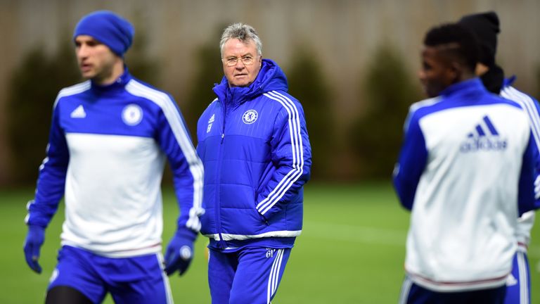 Chelsea's Guus Hiddink during a training session