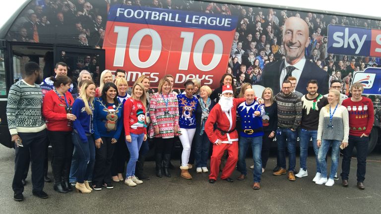 Ian Holloway gets a welcome from the Birmingham city staff Christmas party as he arrives for their 10 in 10 fixture on Friday afternoon.