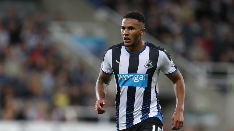 Jamaal Lascelles of Newcastle United in action during the Capital One Cup Second Round between Newcastle United 