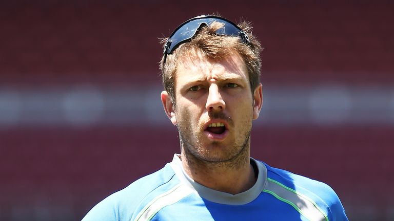 ADELAIDE, AUSTRALIA - NOVEMBER 24: James Pattinson runs during an Australian nets session at the Adelaide Oval on November 24, 2015 in Adelaide, Australia.