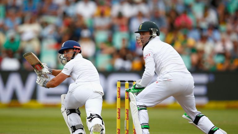 James Taylor of England bats as AB de Villiers of South Africa keeps wicket during day one of the 1st Test
