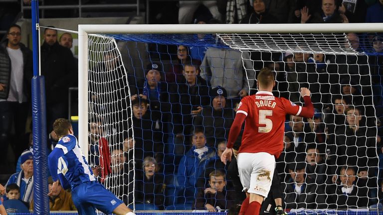 Brighton's James Wilson scores their first goal in their comeback win over Charlton