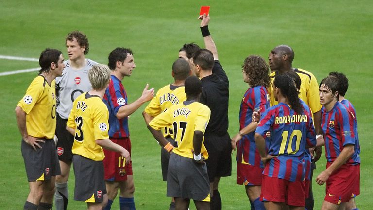 Barcelona beat Arsenal in the 2006 final after Jens Lehmann was sent off