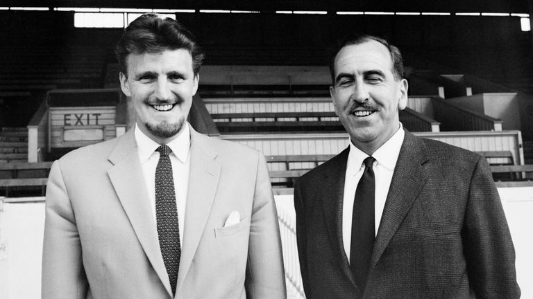 Jimmy Hill with Coventry chairman Derrick Robins in 1964