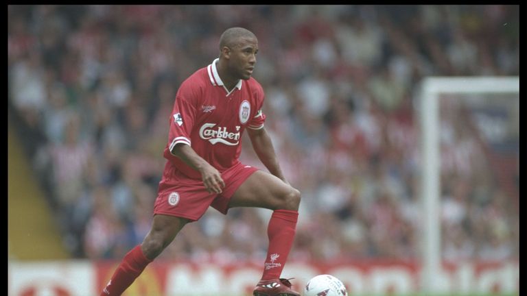 John Barnes of Liverpool in action during the Premier League match between Liverpool and Sunderland at Anfield in Liverpool. 