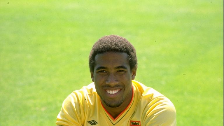John Barnes poses for a picture in his Watford days in 1985
