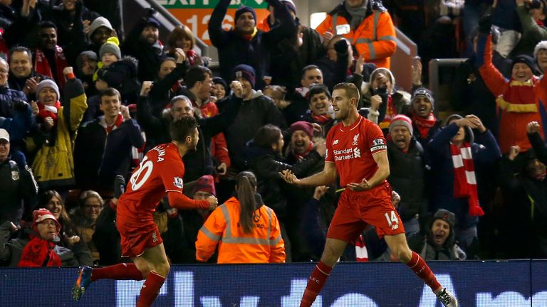 Jordan Henderson celebrates his special goal after an emotional week