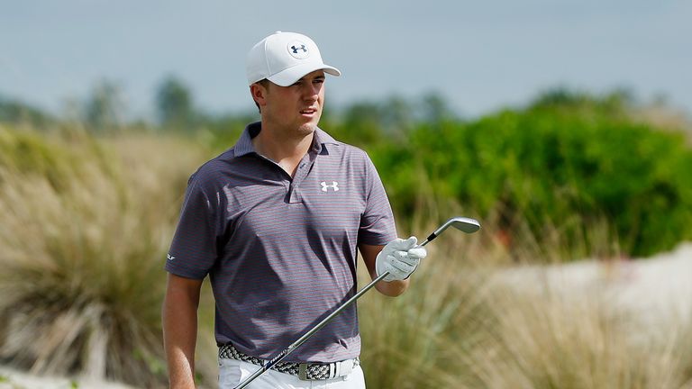 NASSAU, BAHAMAS - DECEMBER 03:  Jordan Spieth of the United States watches his tee shot on the second hole during the first round of the Hero World Challen