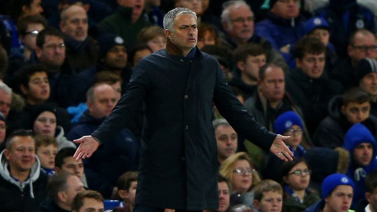 Chelsea manager Jose Mourinho looks baffled