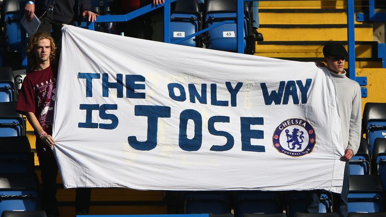 Chelsea fans still display banners supporting the stricken manager