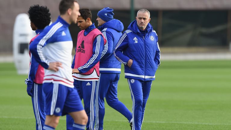 Chelsea's Jose Mourinho during a training session