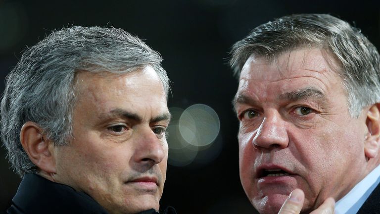  Opposing managers Jose Mourinho the manager of Chelsea and Sam Allardyce