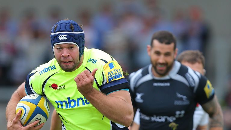 Josh Beaumont on the charge for  Sale Sharks 