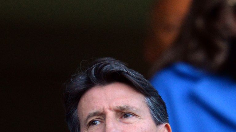 Lord Coe watches Chelsea play Hull at Stamford Bridge in December 2014