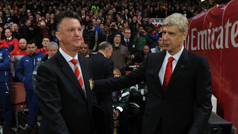 Louis van Gaal and Arsene Wenger will do battle at Old Trafford at the end of February - live on Sky