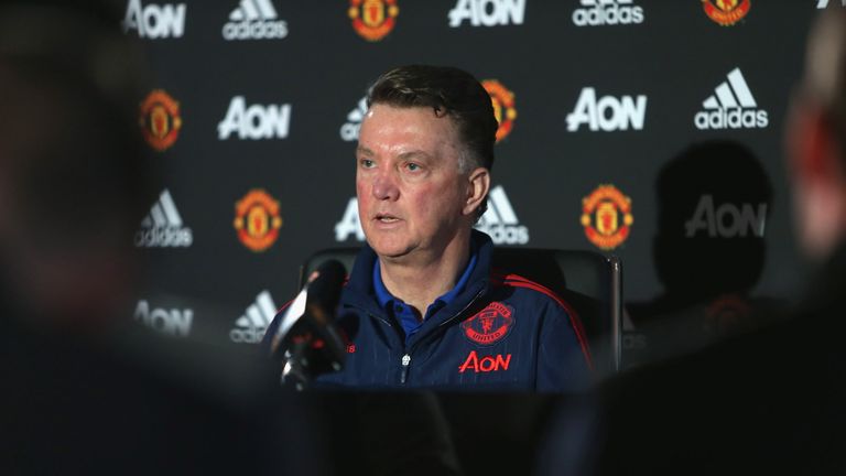 Louis van Gaal demands an apology at a Manchester United press conference