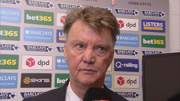 Louis van Gaal gave Sky Sports' Patrick Davison an icy glare in his post-match press conference after Manchester United's defeat by Stoke. 