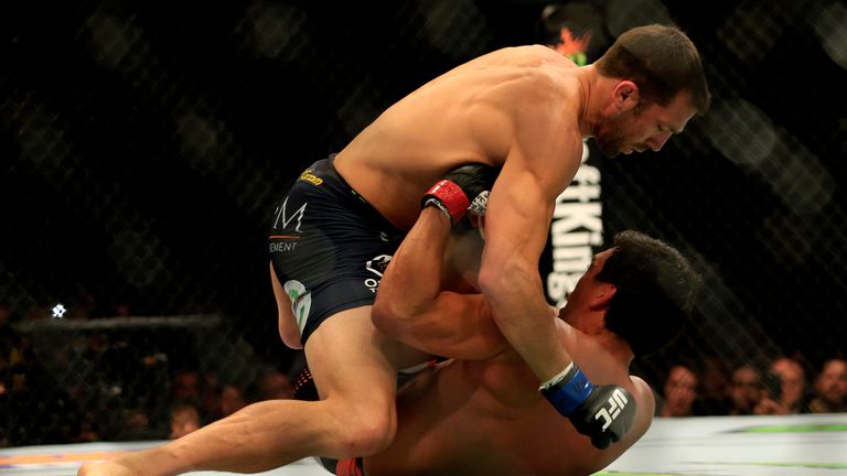 Luke Rockhold and Lyoto Machida of Brazil