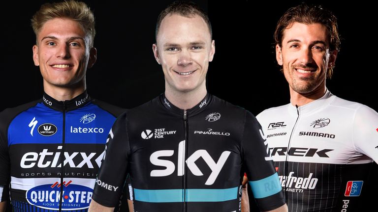 Marcel Kittel, Chris Froome, Fabian Cancellara, 2016 kits