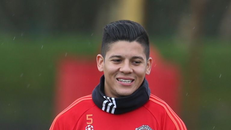 Marcos Rojo, Manchester United training