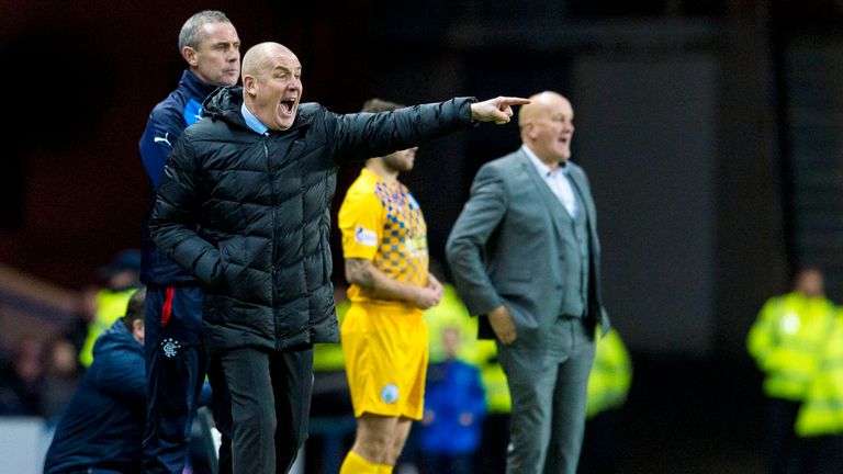 Rangers manager Mark Warburton issues instructions against Morton 