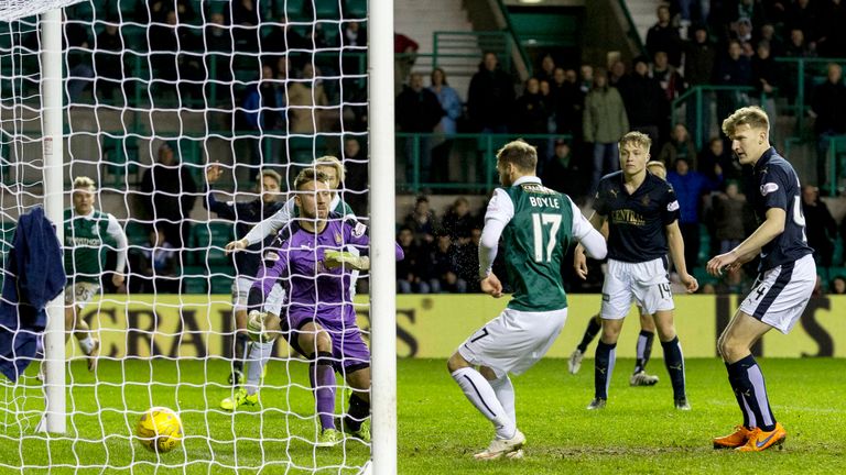 Martin Boyle scores at Easter Road