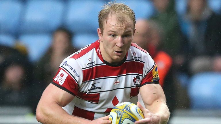 Matt Kvesic of Gloucester runs with the ball during the Aviva Premiership match between Wasps and Gloucester