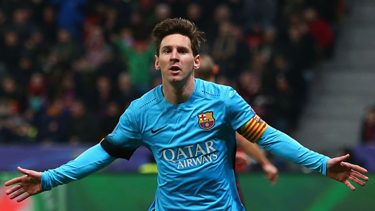 Messi celebrates his 80th Champions League goal