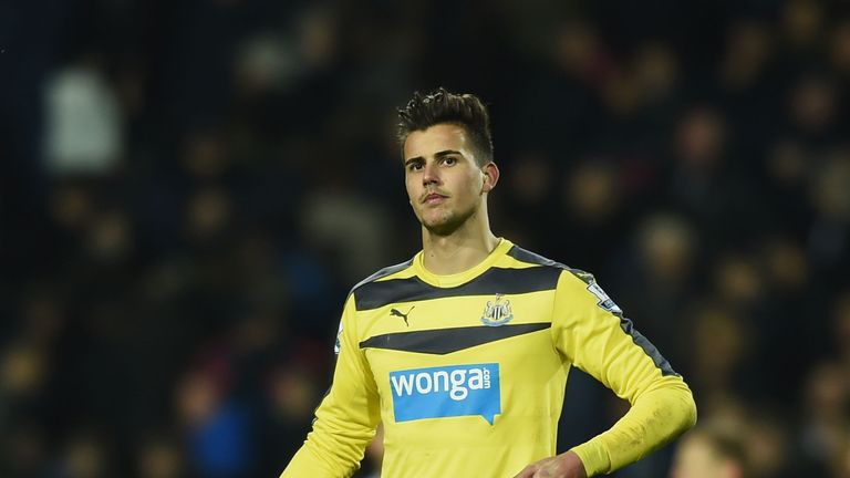 Karl Darlow of Newcastle United leaves the pitch after his team's 0-1 defeat in the match against West Bromwich Albion
