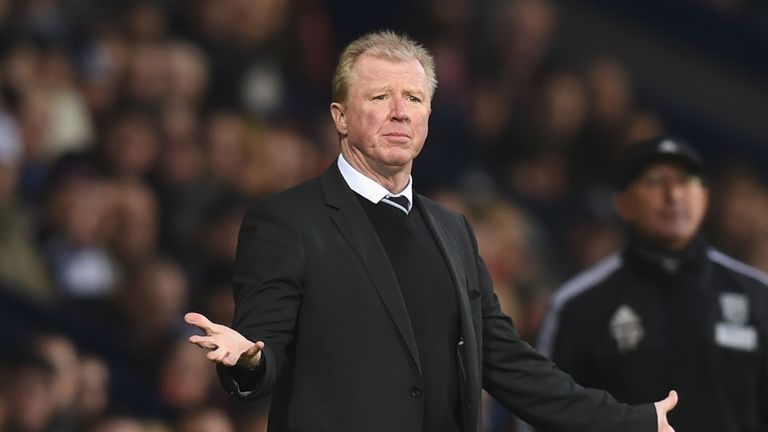 Steve McClaren reacts during the Barclays Premier League match between West Bromwich Albion and Newcastle United.
