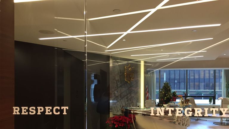 The lifts at the NFL headquarter in New York