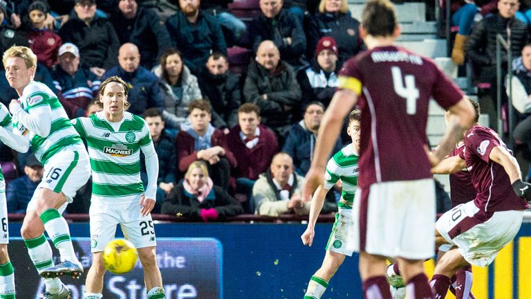Osman Sow scores to earns Hearts a 2-2 draw with Celtic