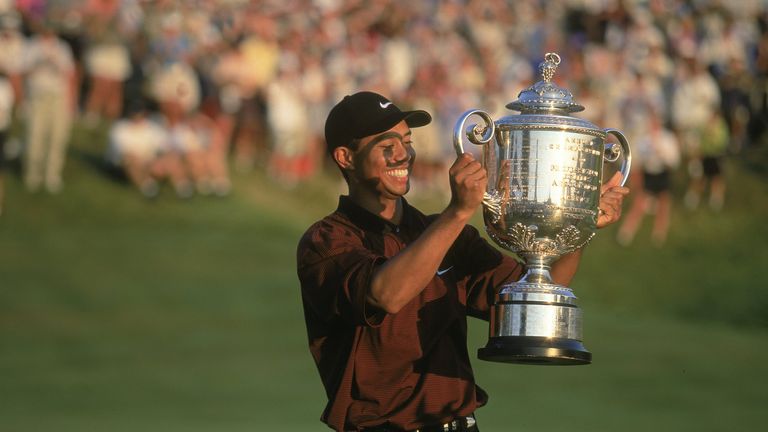 Woods won 10 titles during 2000 and followed victories at the US Open and Open Championship with a win at the PGA Championship 