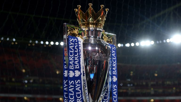 LONDON, ENGLAND - DECEMBER 21:  The Barclays Premier League Trophy is displayed prior to the Barclays Premier League match between Arsenal and Manchester C