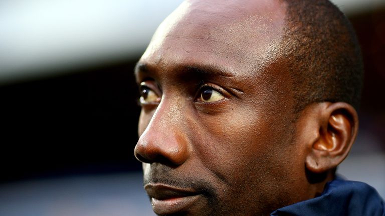 New QPR manger Jimmy Floyd Hasselbaink ahead of the match with Burnley