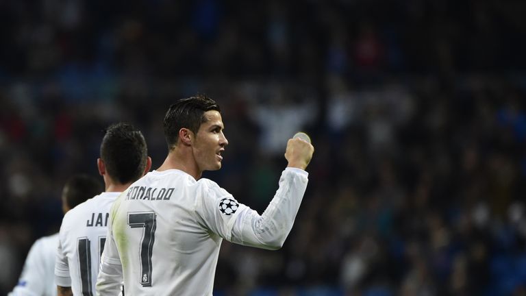 Cristiano Ronaldo goal celeb, Real Madrid v Malmo, Champions League