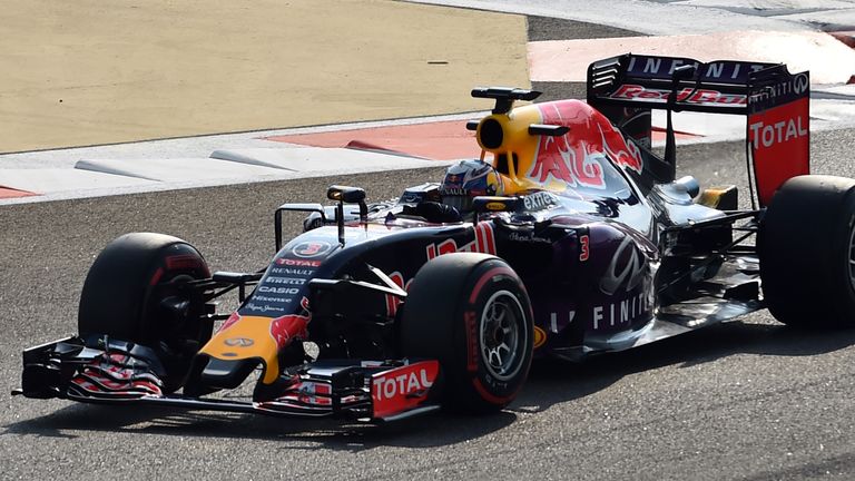 Daniel Ricciardo takes the RB11 for its last run of 2015