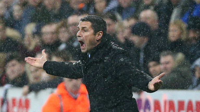 Aston Villa manager Remi Garde gestures