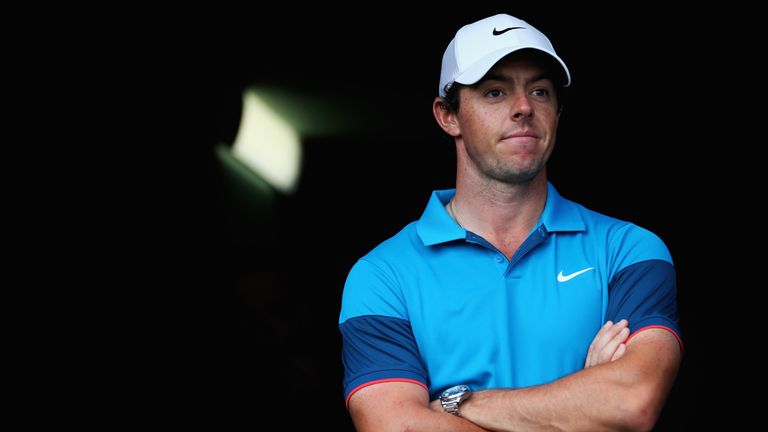 ABU DHABI, UNITED ARAB EMIRATES - JANUARY 18:  Rory McIlroy of Northern Ireland looks on, after coming second in the Abu Dhabi HSBC Golf Championship at Ab