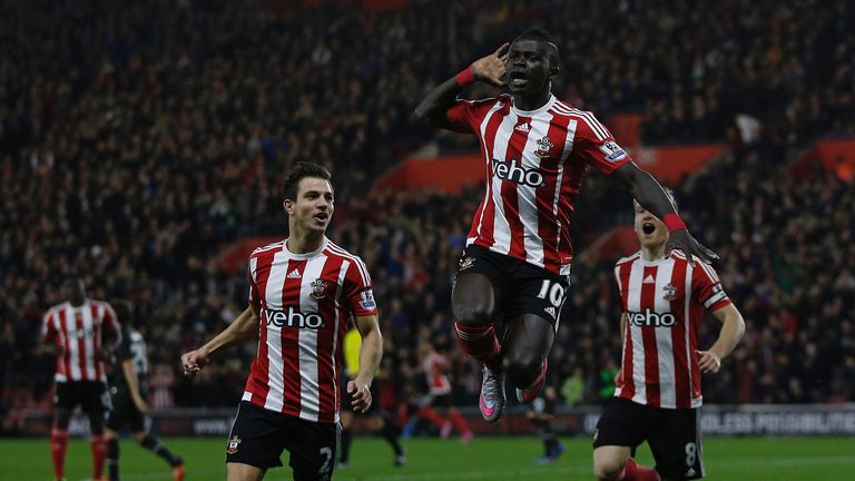 Southampton midfielder Sadio Mane celebrates 