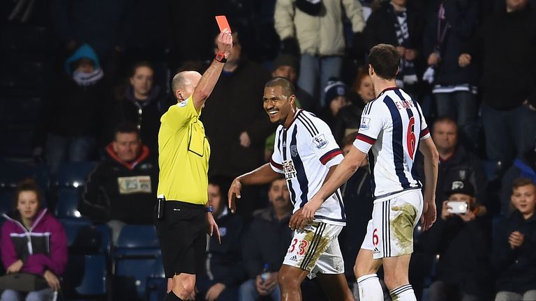 Salomon Rondon saw red for his headbutt on Adam Smith