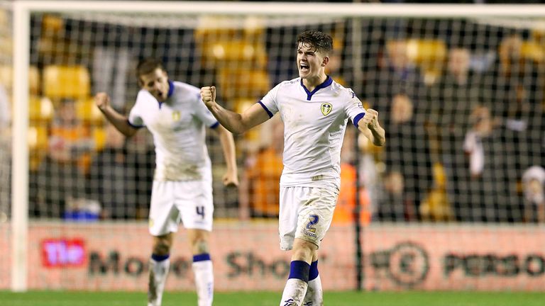 Leeds United's Sam Byram celebrates victory