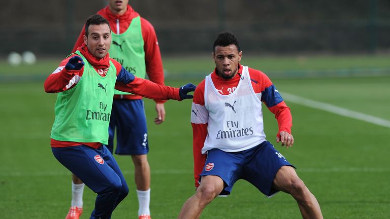 Santi Cazorla and Francis Coquelin of Arsenal 