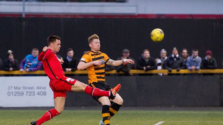 Lawrence Shankland  gives St Mirren the lead at the Indodrill Stadium, Alloa