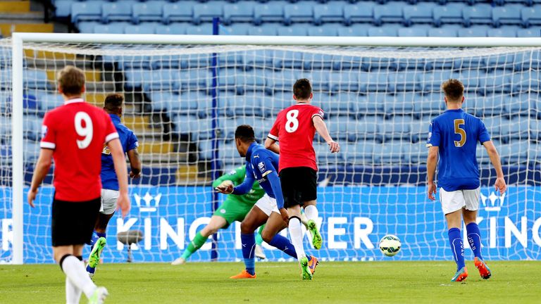 Goss scores in the U21 Premier League match against Leicester City last season