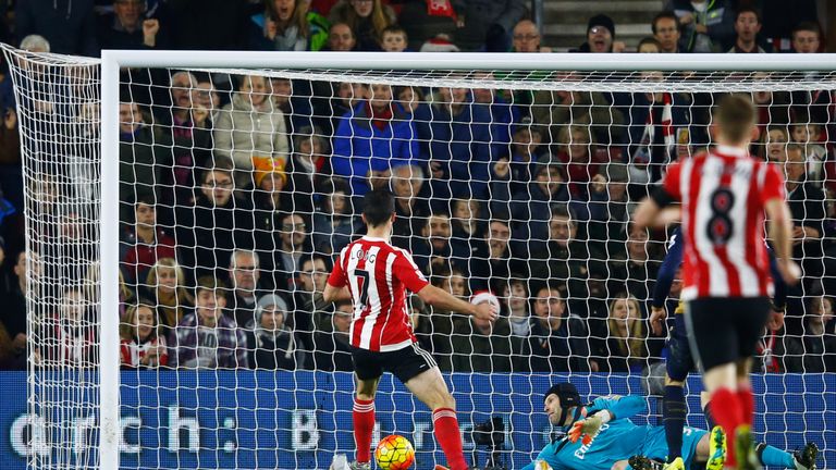 Shane Long taps in Southampton's second goal of the game