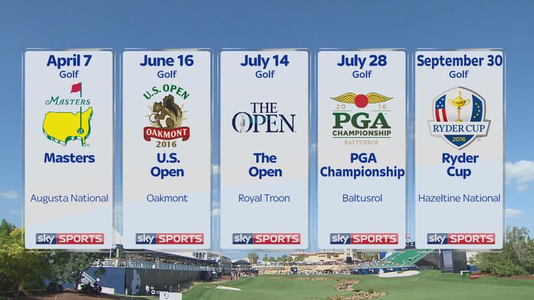 There's plenty of live golf to look forward to on Sky Sports during 2016