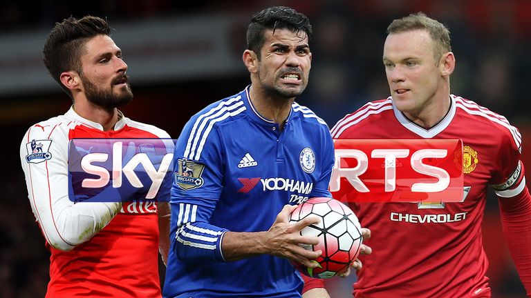 Olivier Giroud, Diego Costa and Wayne Rooney will all appear on Sky Sports in the coming months