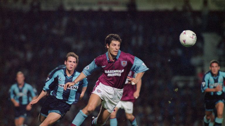 Croatian footballer Slaven Bilic of West Ham United during a Premier League match at Upton Park against Coventry, 21st August 1996.